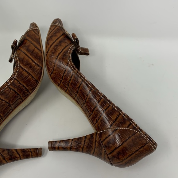 Franco Sarto crocodile peep toe heels - Picture 10 of 13